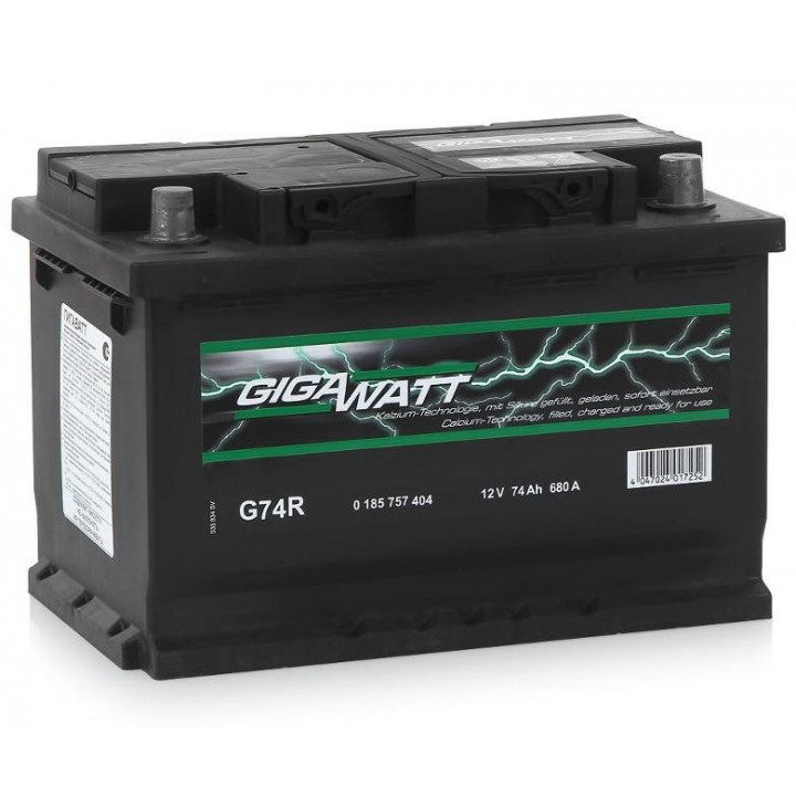 GIGAWATT 74Ач EN680А о.п. (278х175х190. B13)