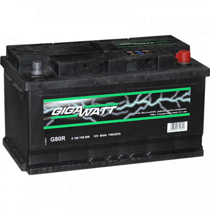GIGAWATT 80Ач EN740А о.п. (315х175х175. B13)