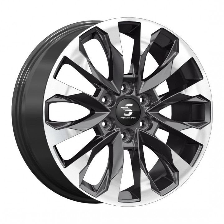 СКАД Premium КР007 (20Land Cruiser 300) 8.0R20 6*139.7 ET60 d95.1 Diamond gloss graphite [78986] <Ш> Fb max 965 kg