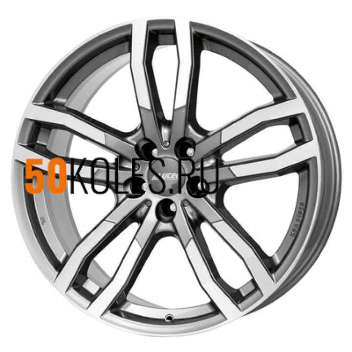 9.5x21/5x112 ET53 D66.5 DriveX Metal Grey Front Polished Alutec